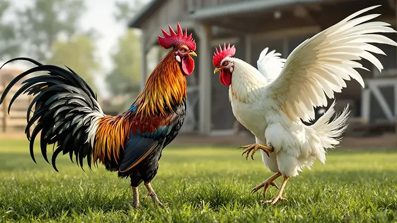 Visual pertandingan adu ayam sebagai kategori tematik di lobi MERDEKA138